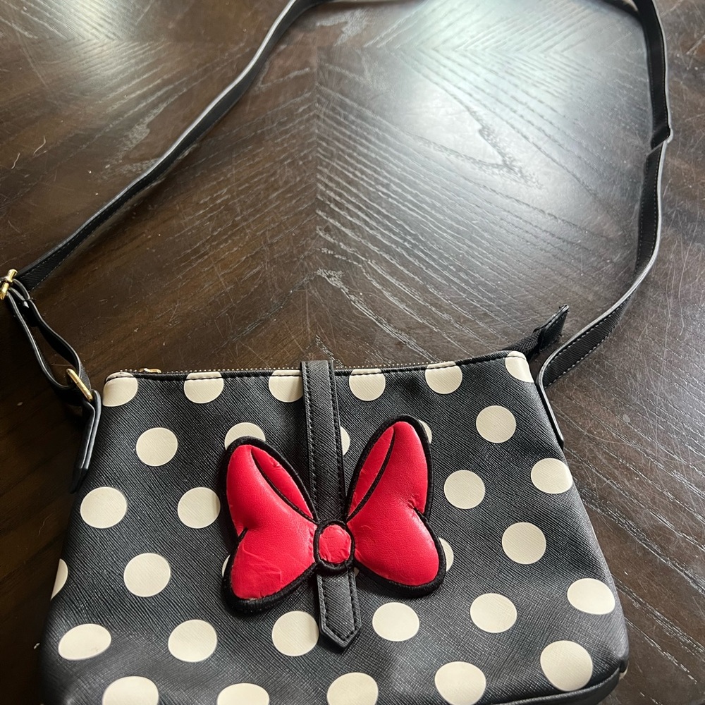 Disney Black and White Crossbody Bag with Polka Dots
